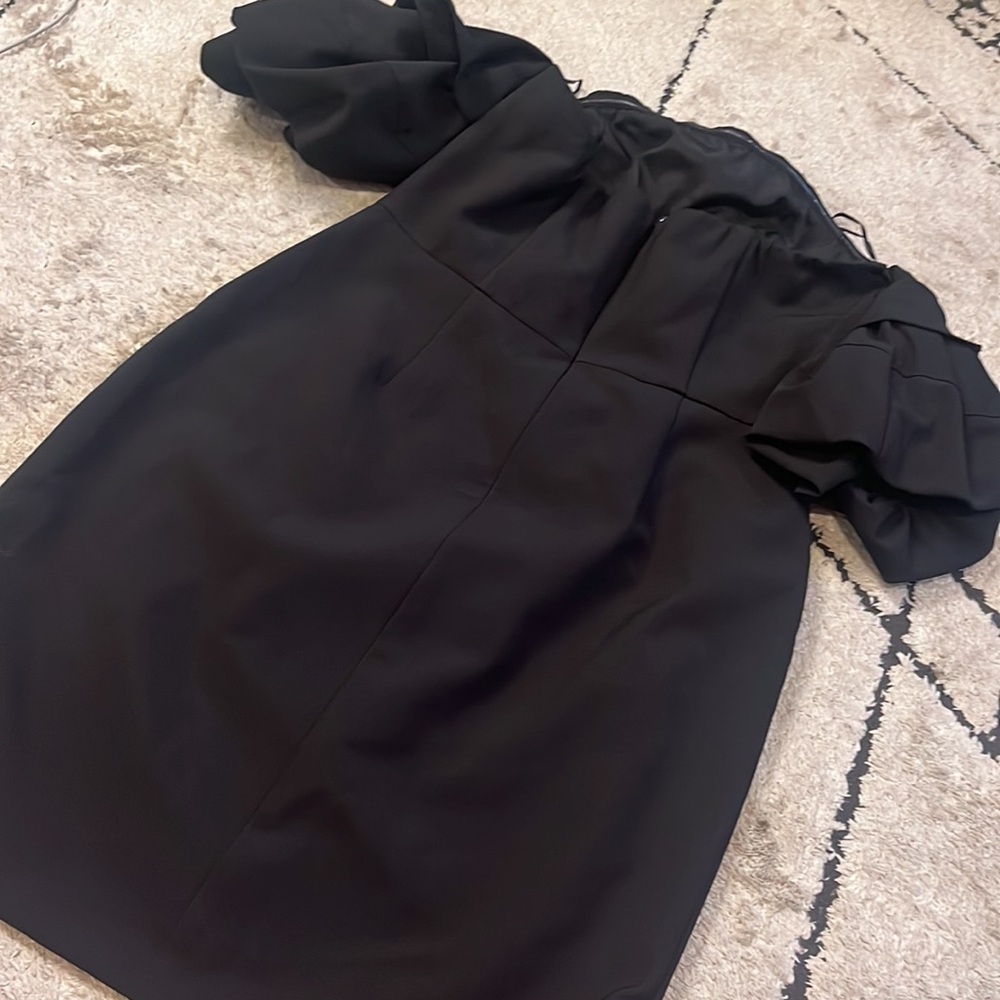 Adelyn Rae Black Dress with Puff Sleeves - Picture 4 of 4